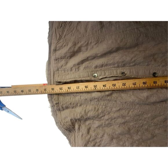 threads Saks Fifth Avenue Tan Crinkle Button-Front Shirt Dress – Size L - Picture 16 of 16